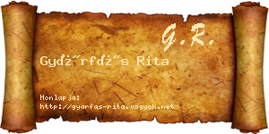 Gyárfás Rita névjegykártya