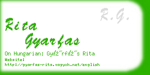 rita gyarfas business card